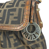 Fendi Zucca Brown Monogram Canvas FF Chef Shoulder Bag