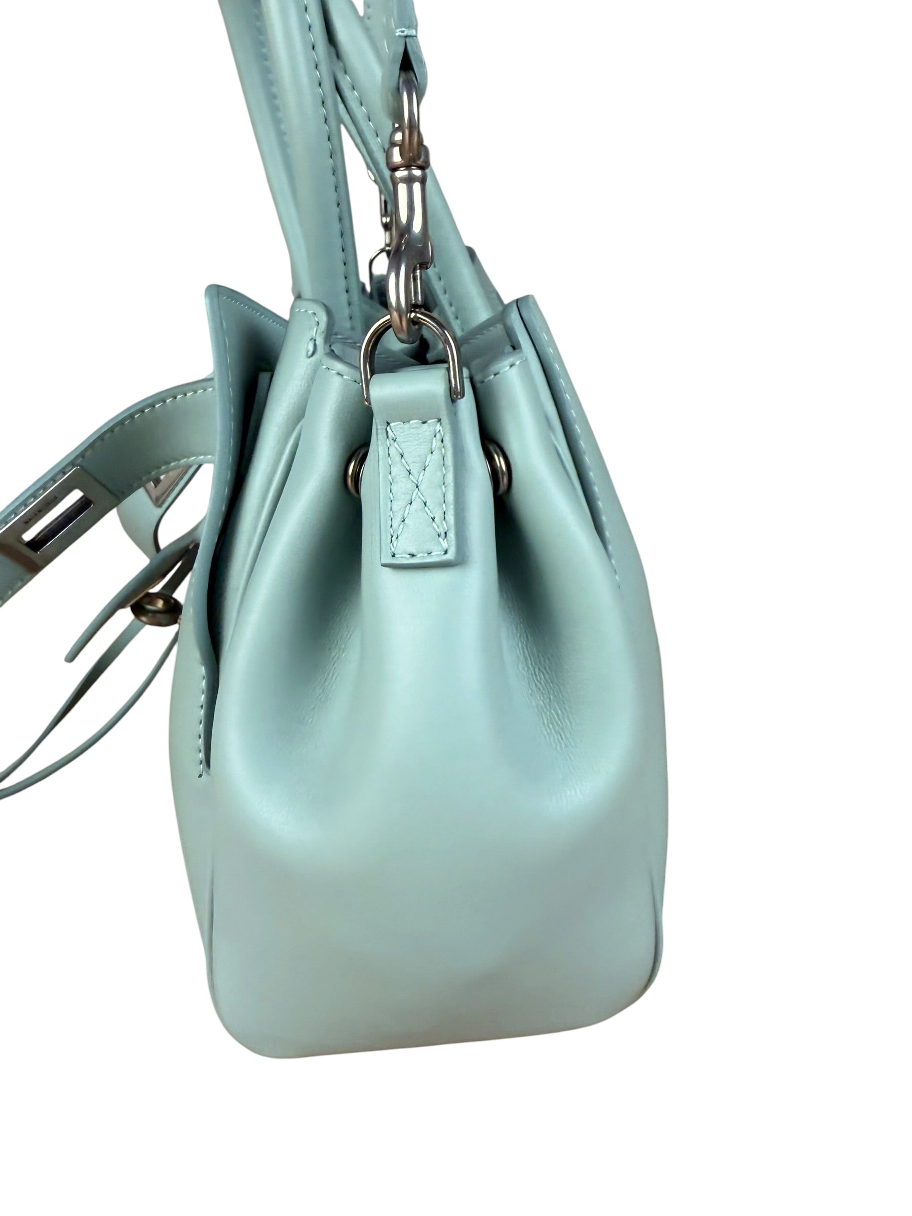 Balenciaga Blue Leather Mini Bel Air Carry All Two-Way Bag