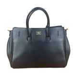 Balenciaga Black Leather Bel Air Carry All Two-Way Bag