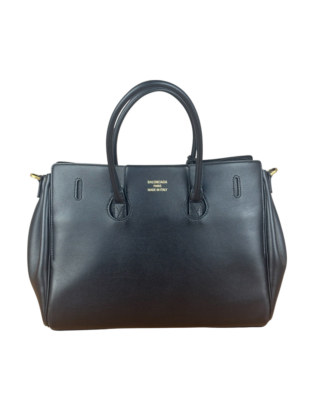 Balenciaga Black Leather Bel Air Carry All Two-Way Bag