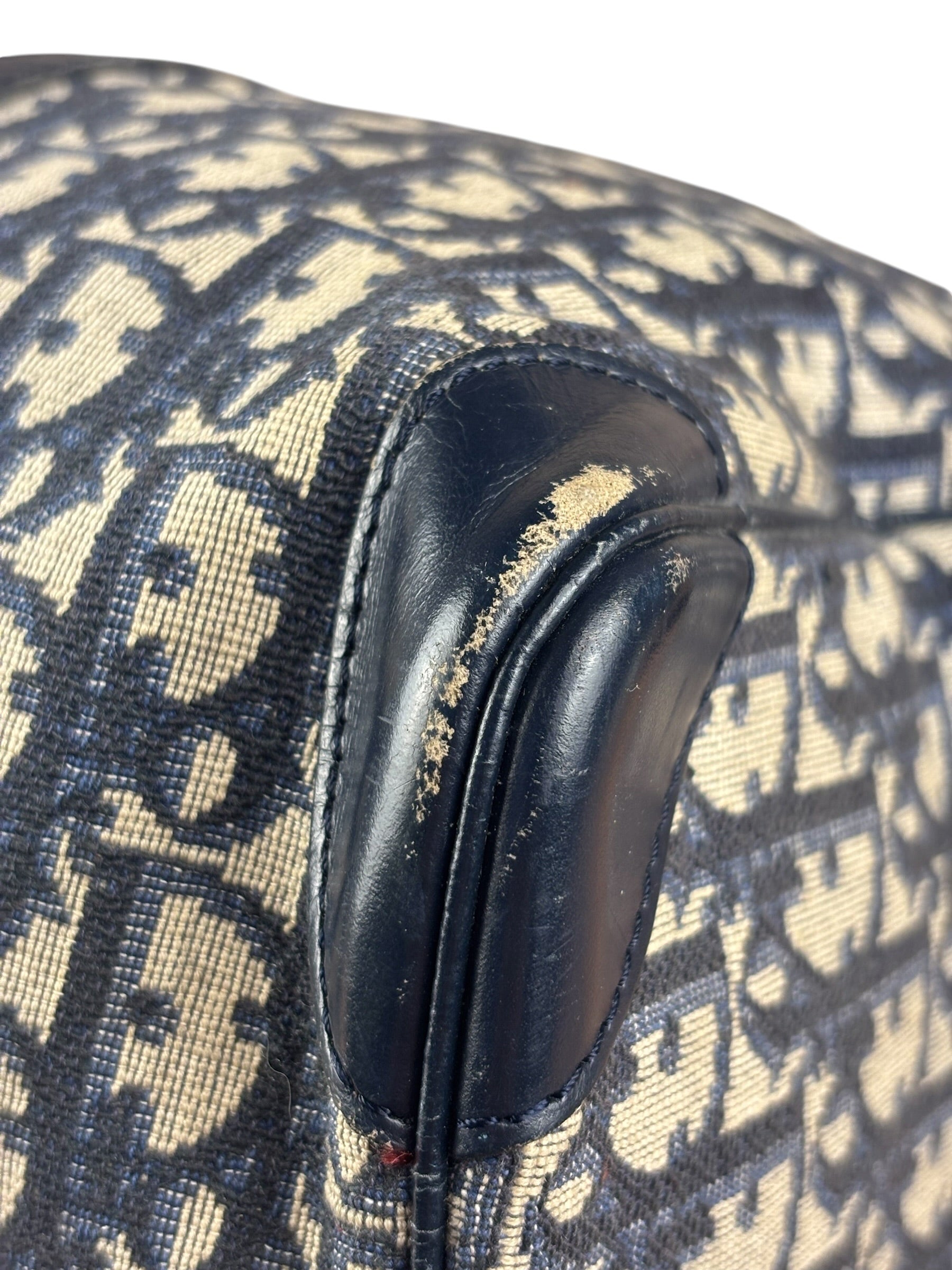 Christian Dior Vintage Navy Blue Trotter Boston Bag