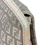 Fendi Pastel Pink Leather Trim Zucca Flap Vitello Tube Messenger Bag
