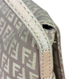 Fendi Pastel Pink Leather Trim Zucca Flap Vitello Tube Messenger Bag