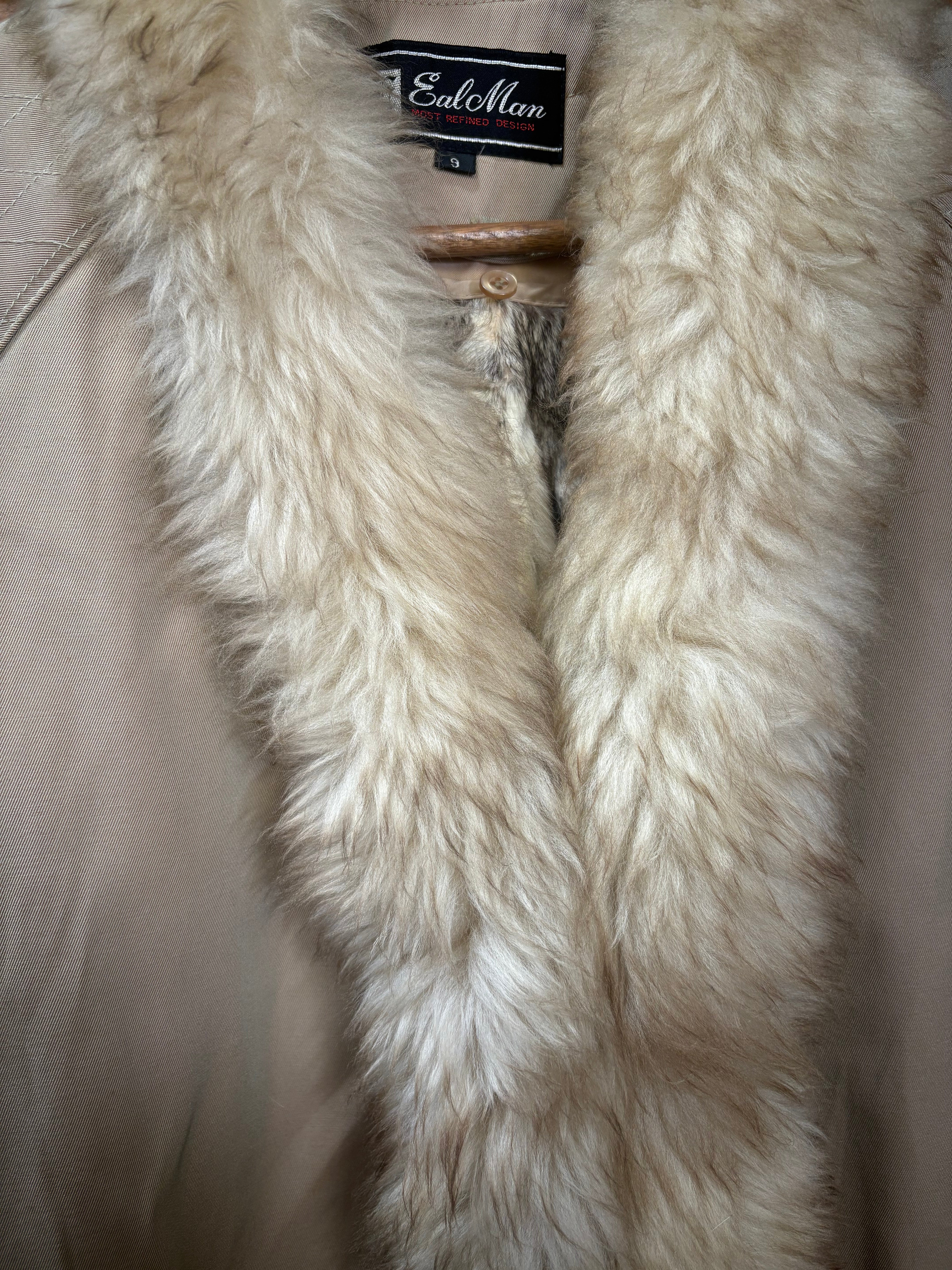 Ealman Vintage Beige Nylon Fur Lined coat