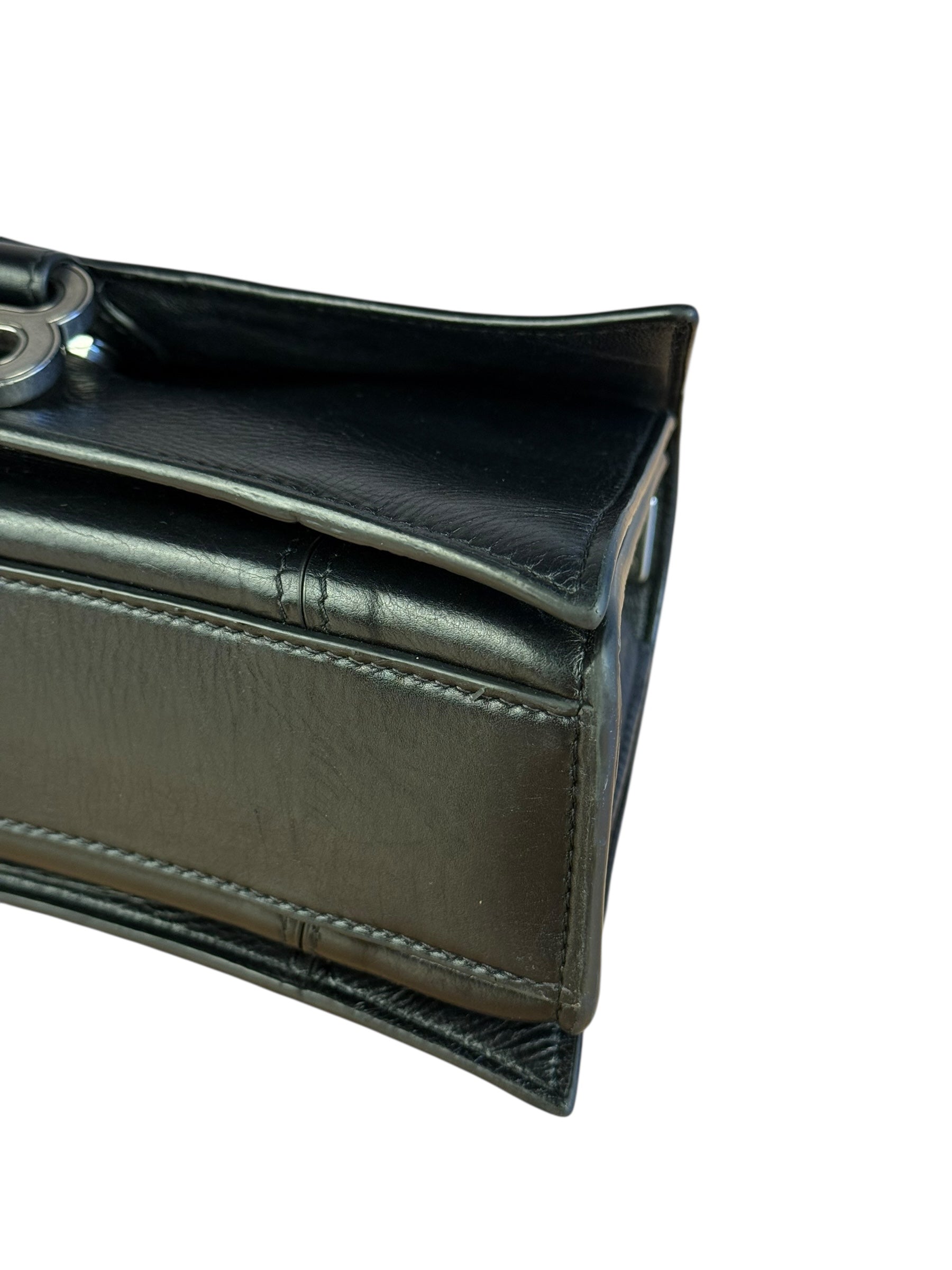 Balenciaga Crush Sling Shoulder Bag Black Leather