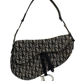 Christian Dior Black Trotter Medium Saddle Shoulder Bag