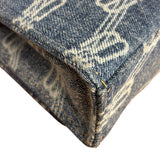 Balenciaga Blue Denim Hourglass Monogram Wallet On Chain