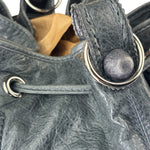 Balenciaga Grey Lambskin Giant Brogues Pompom Two-Way Bag