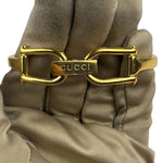 Gucci 1500L Black Dial Gold Plate Bangle Band