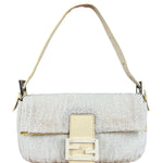 Fendi Vintage Beaded Baguette White