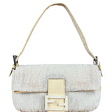 Fendi Vintage Beaded Baguette White