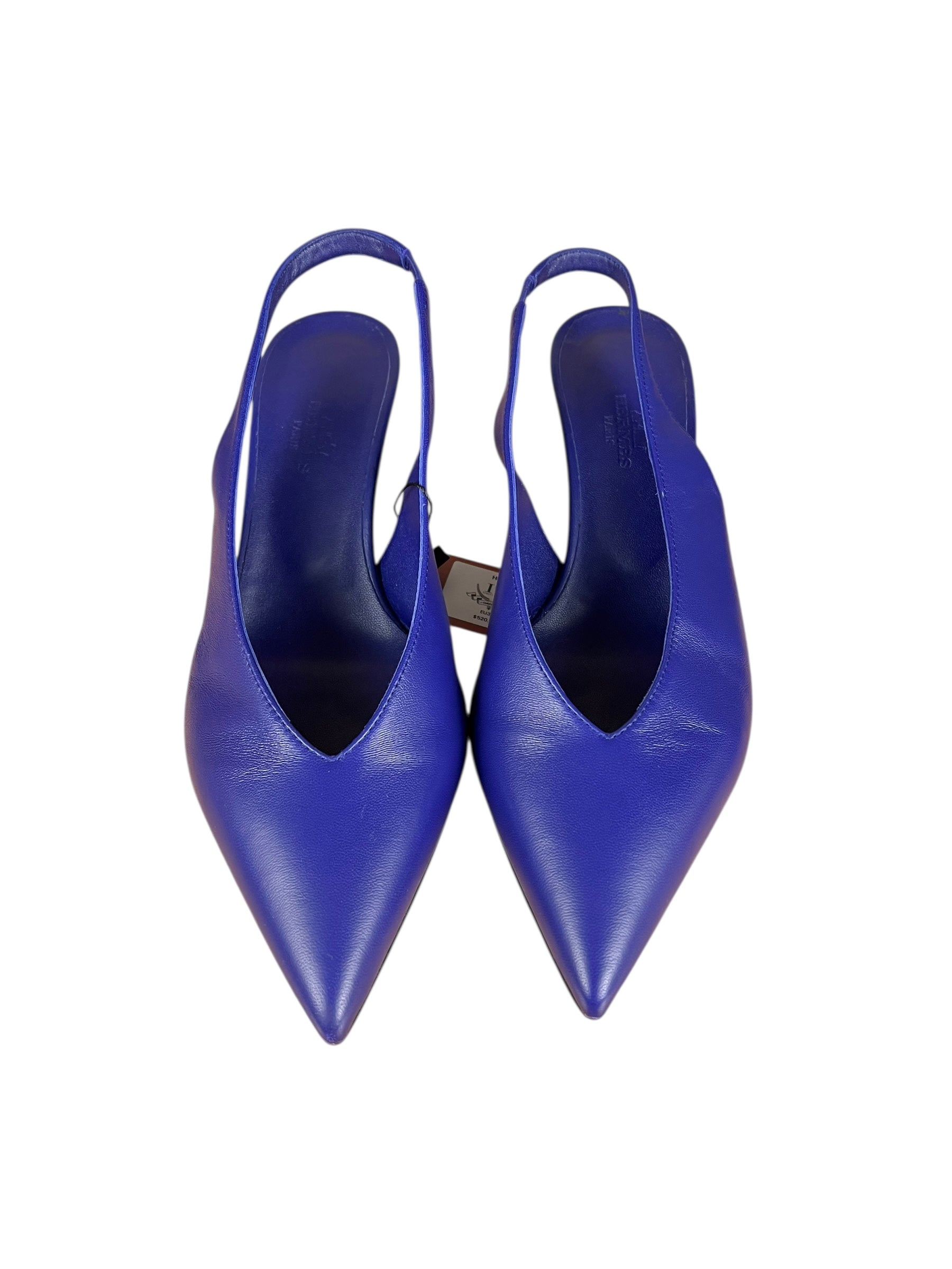 Hermes Intime 55 Leather Slingback Pumps