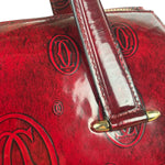 Cartier Red Patent Leather Logo Embossed Handbag