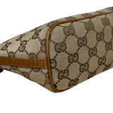 Gucci Brown Leather Trim GG Boat Pochette