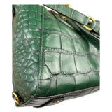 Coach Green Croc-Embossed Ashley Satchel Shoulder Bag