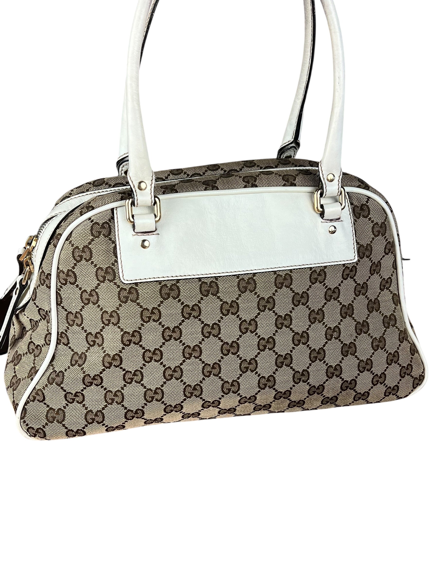Gucci GG Canvas Trophy Boston Bag