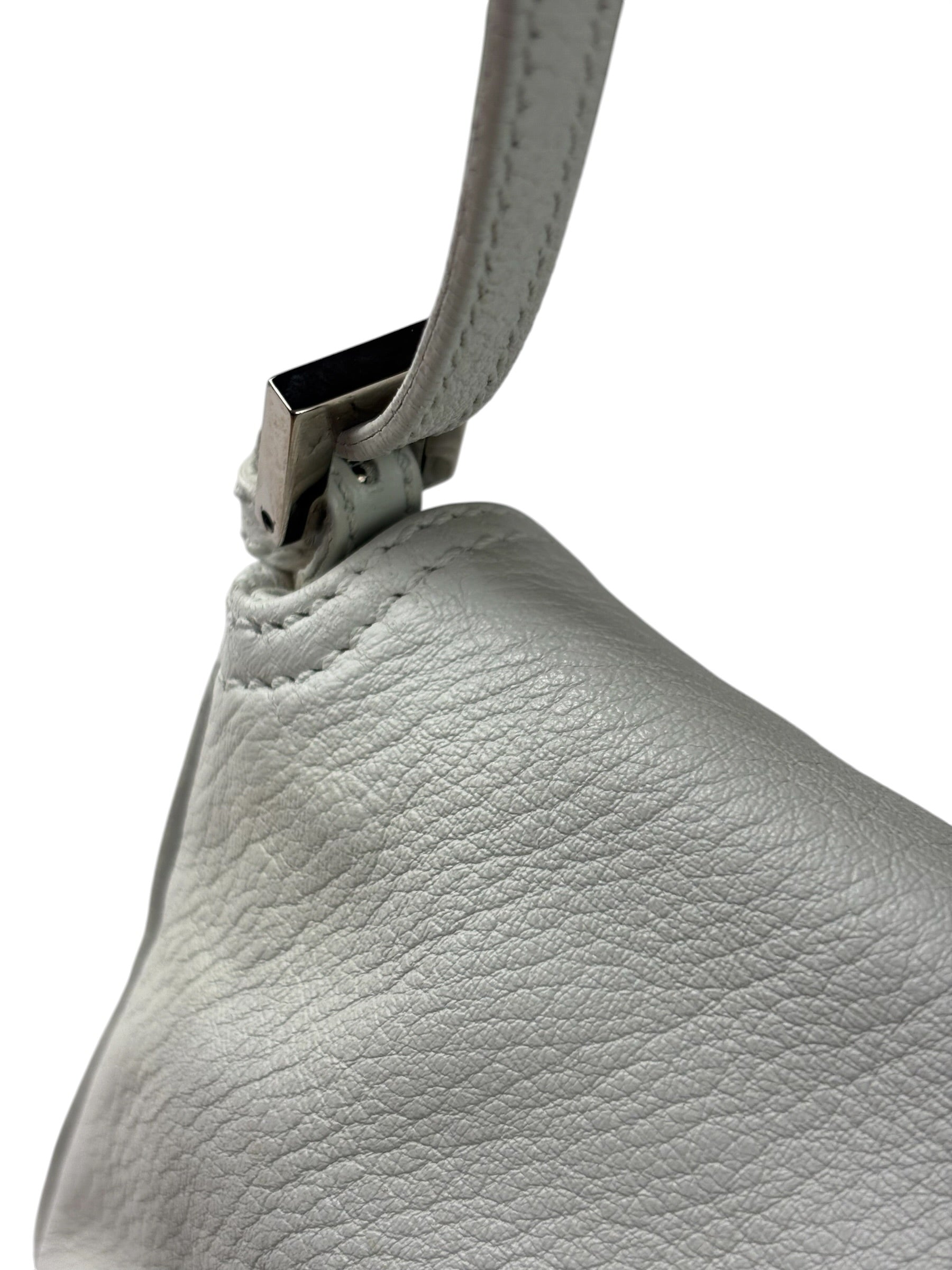 Fendi White Leather Baguette