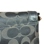 Coach Vintage Black Leather Trim C Canvas Flap Snap Clutch Wristlet