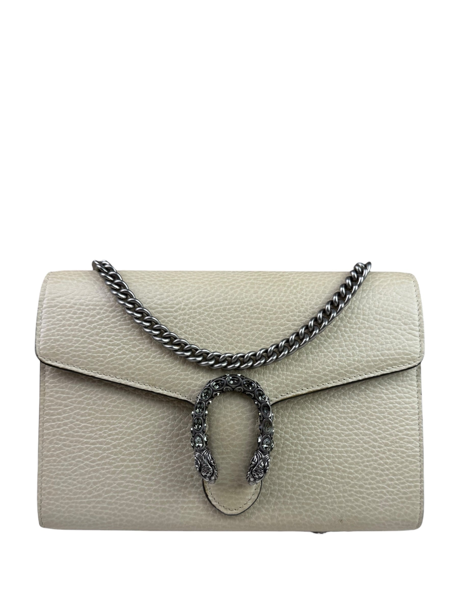 Gucci Beige Leather Dionysus Wallet On Chain