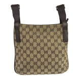 Gucci Brown Leather Trim GG Supreme Messenger Bag