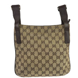 Gucci Brown Leather Trim GG Supreme Messenger Bag