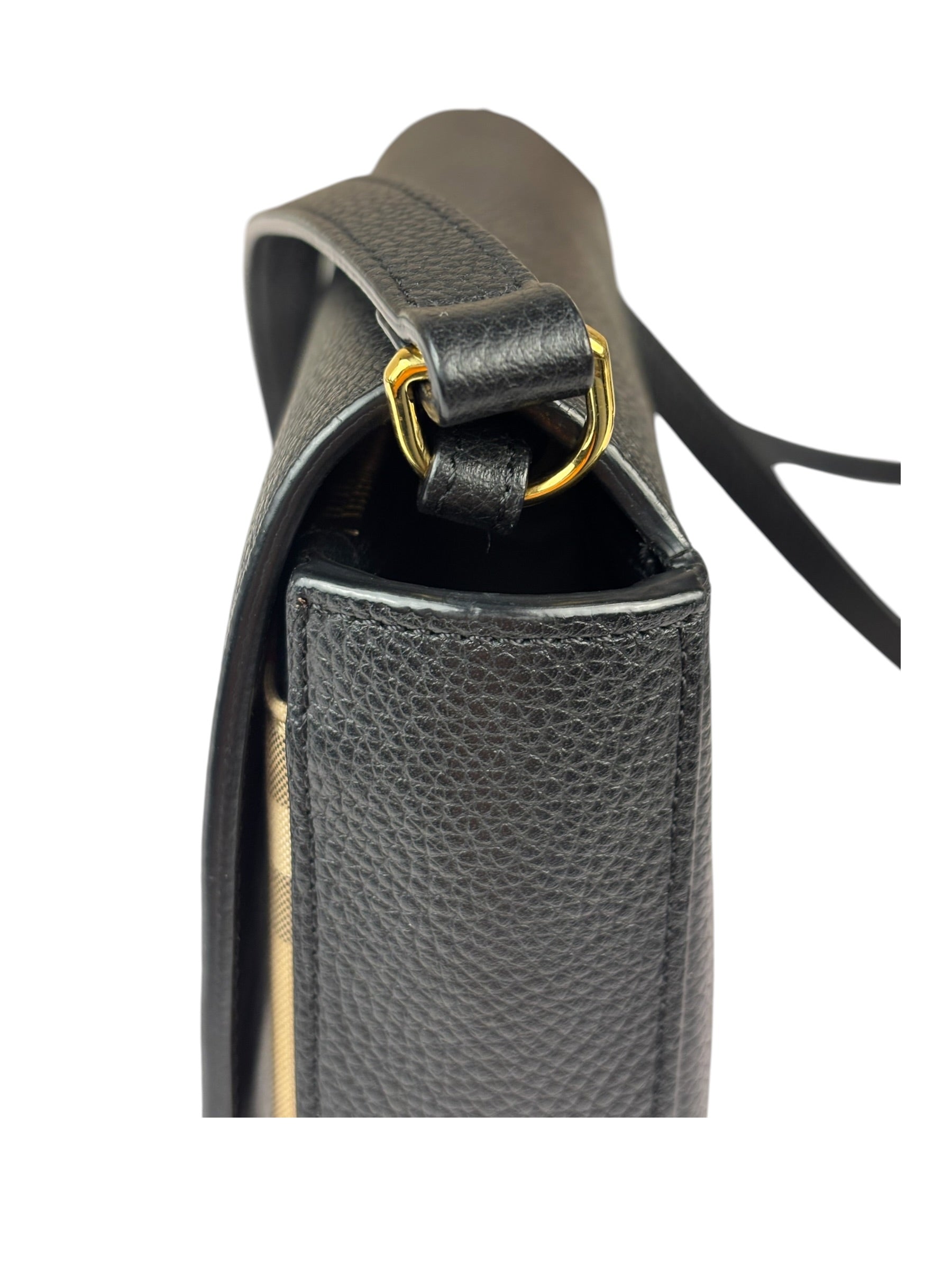 Burberry Black Leather Trim House Hampshire Crossbody