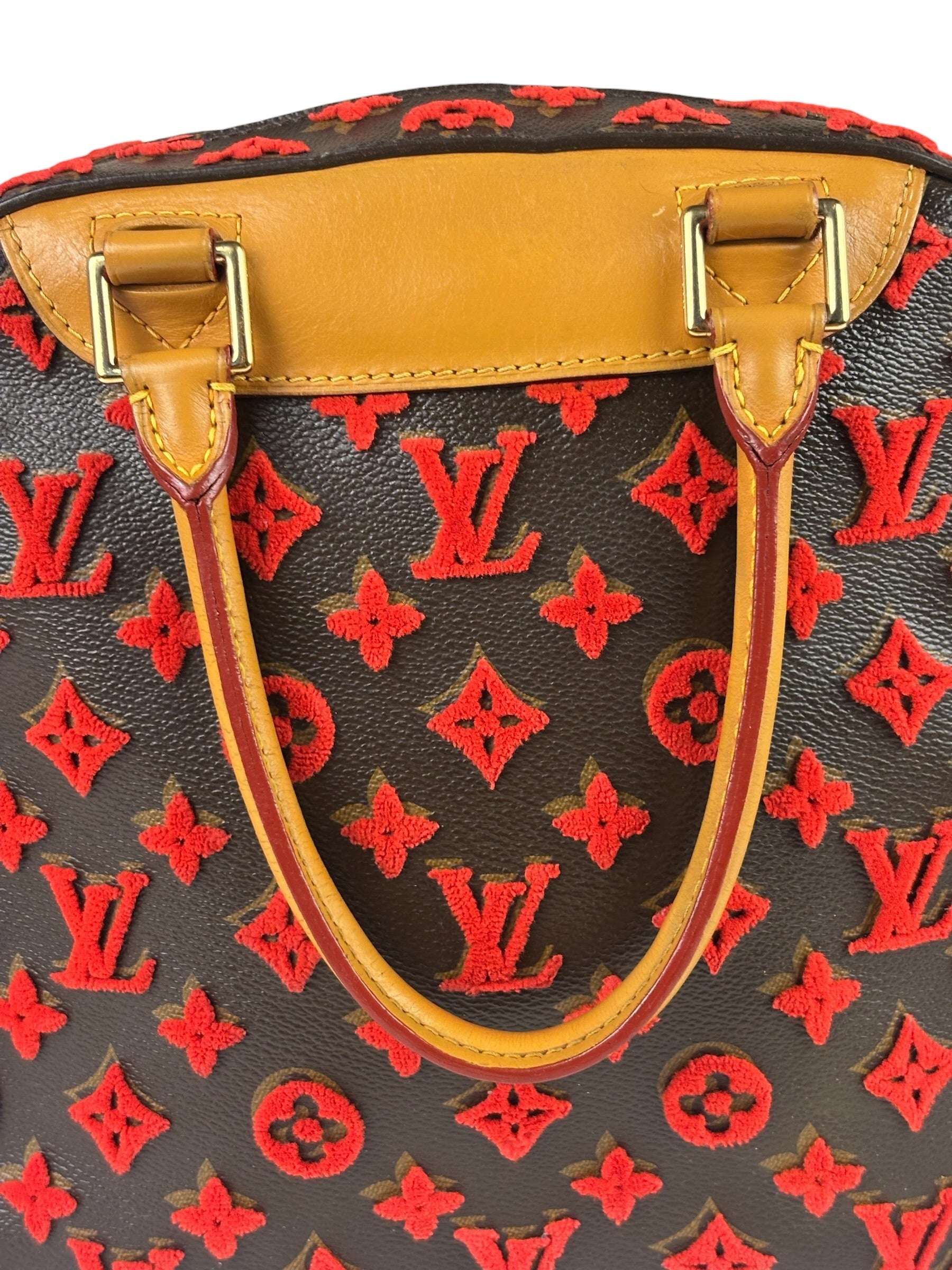 Louis Vuitton Red Tuffetage Cube Monogram Deauville