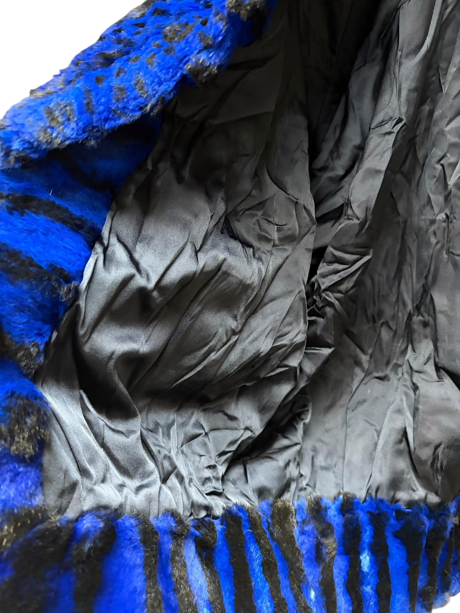 Vintage Blue/Black Dyed Spotted Fox Fur Coat