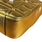 Gucci Gold GG Marmont Pearl Studded Mini Flap Bag