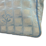 Chanel Light Blue Nylon/Leather Trim Travel Line Tote 2002