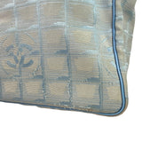 Chanel Light Blue Nylon/Leather Trim Travel Line Tote 2002