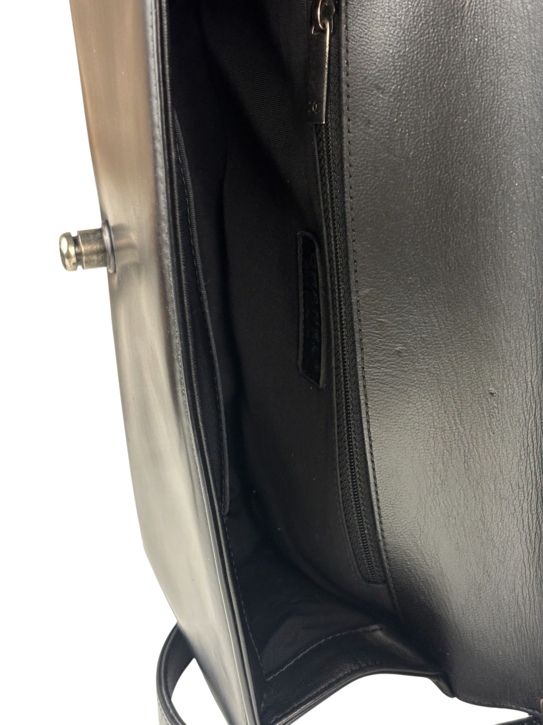 Chanel Black Calfskin Boy Flap Bag 2015