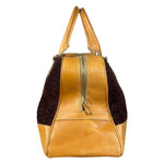 Celine Vintage Suede Macadam Leather Bowler Bag