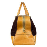 Celine Vintage Suede Macadam Leather Bowler Bag