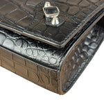 Balenciaga Black Croc Embossed Le City Clutch
