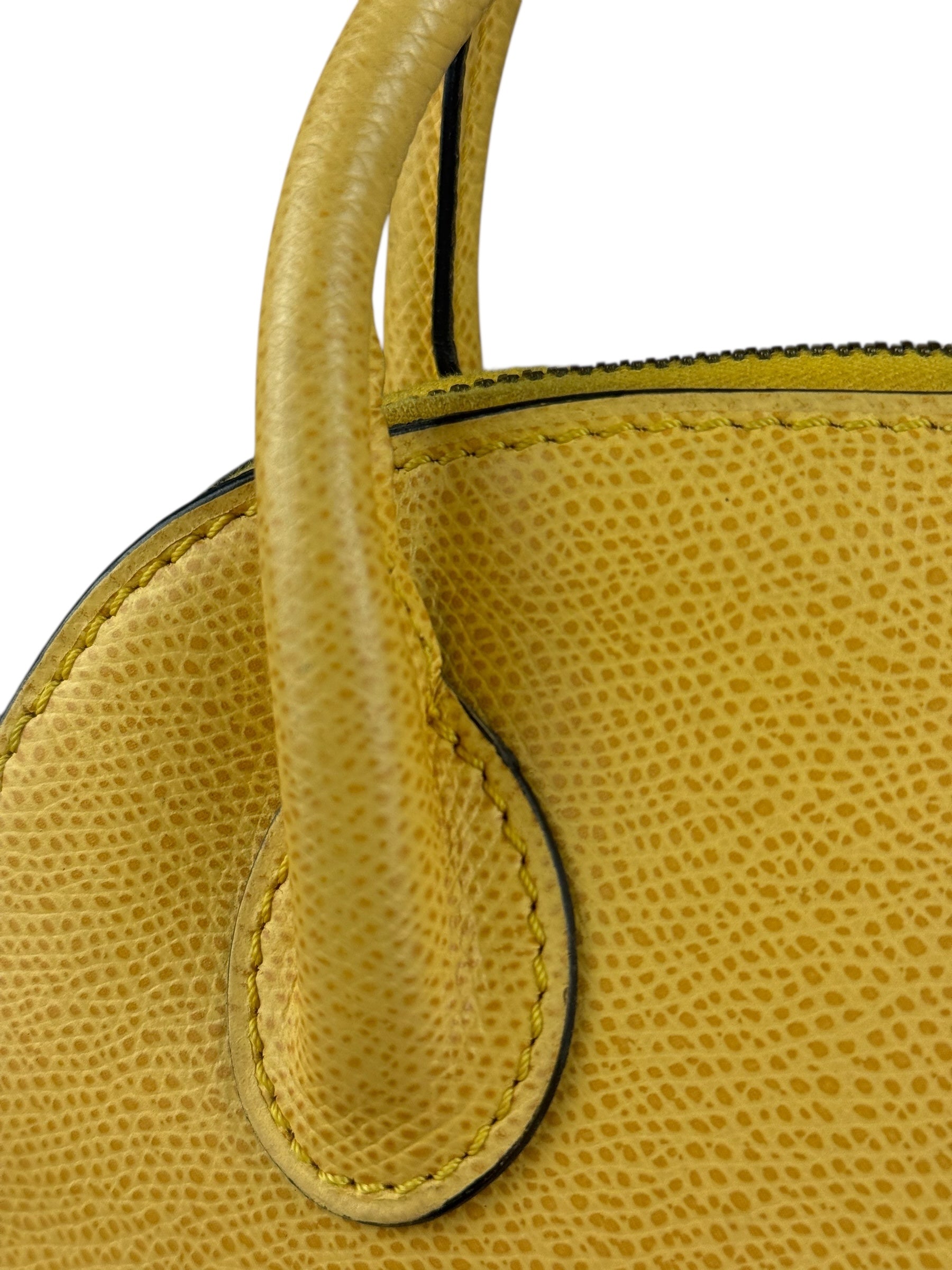 Celine Yellow Leather Dome 2Way Handbag