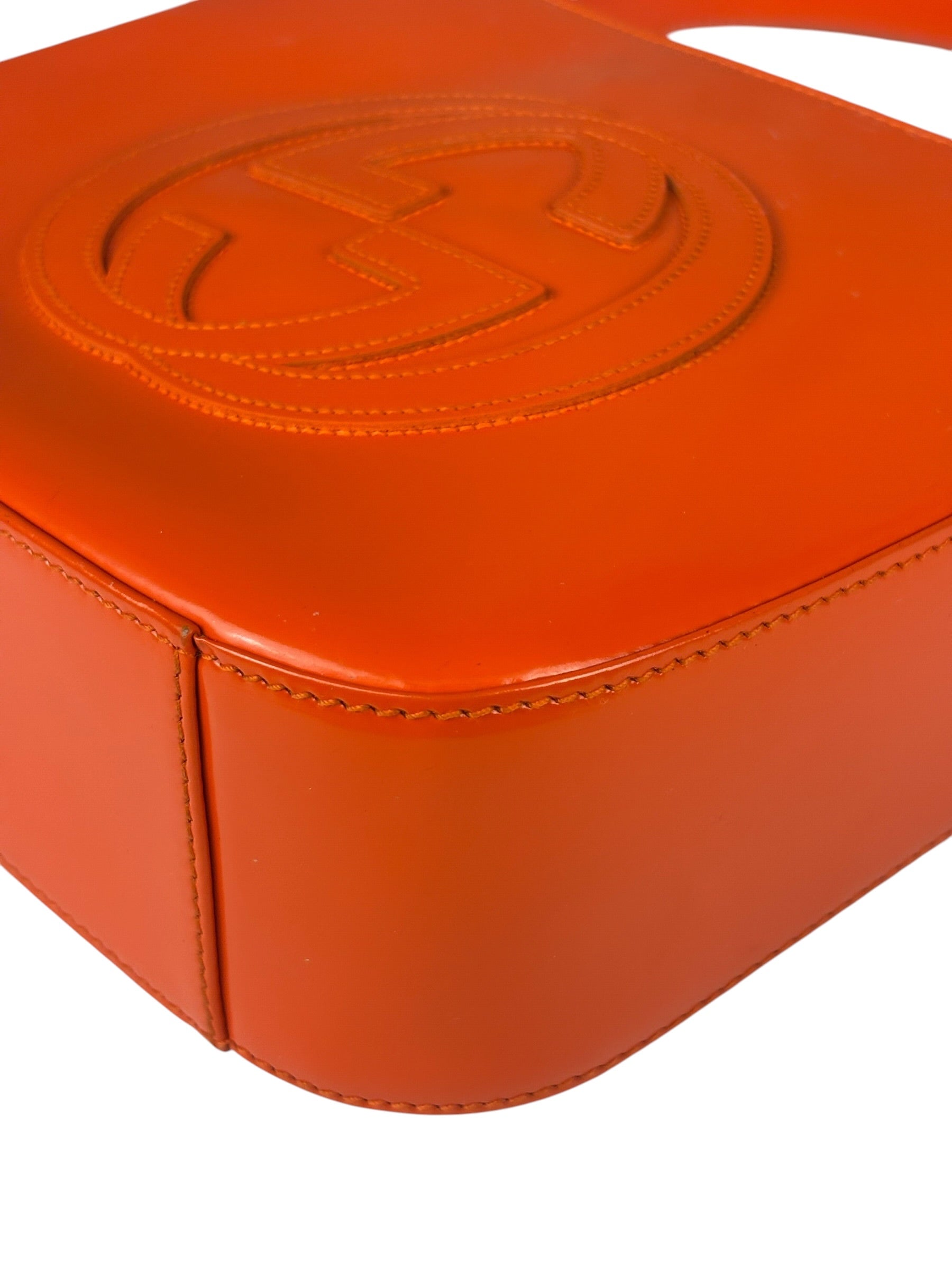 Gucci Orange Patent Leather Hobo Bag