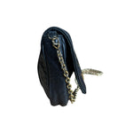 Fendi Black Leather Mini Chain Baguette