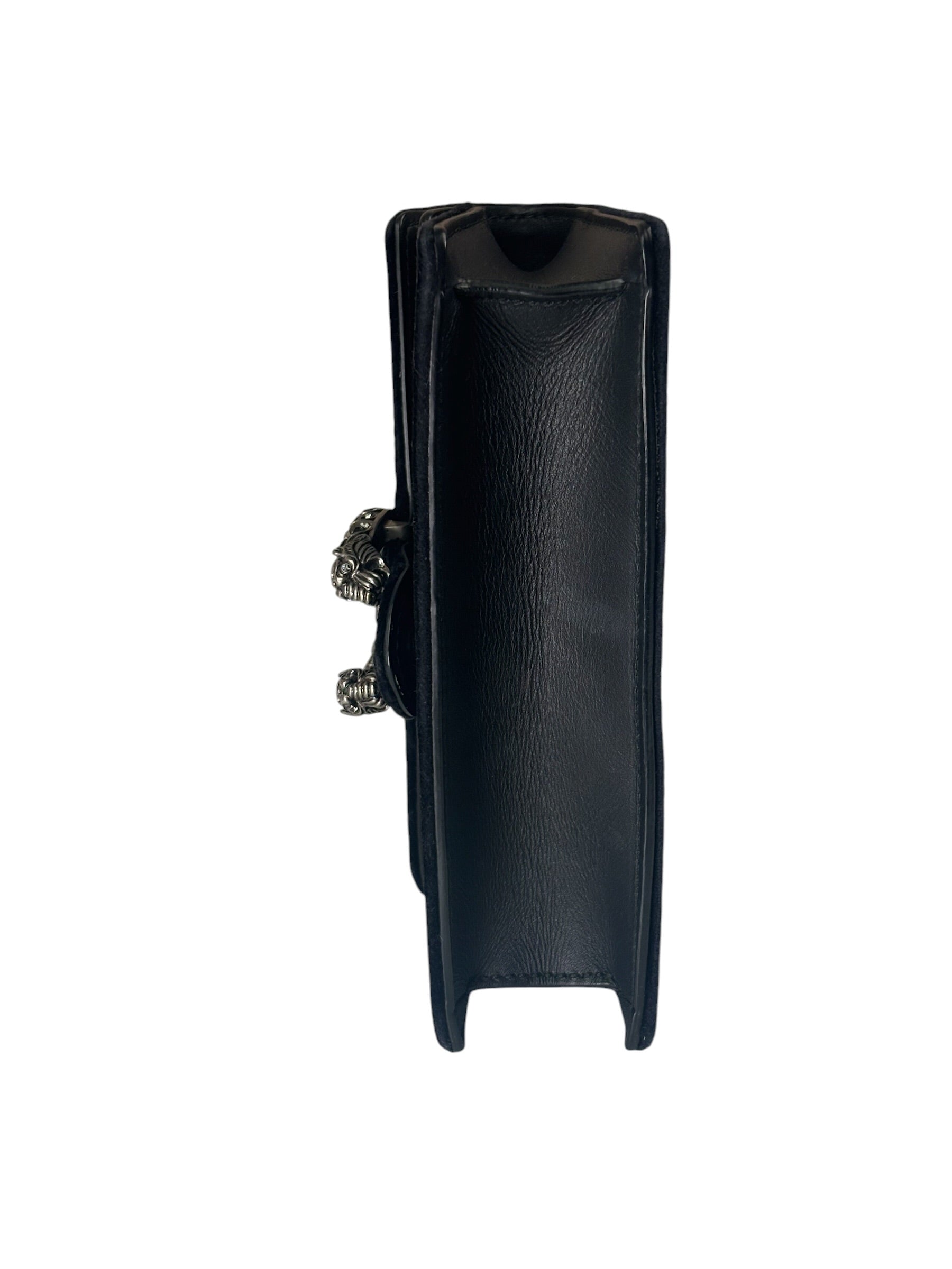 Gucci Black Velvet/Leather Trim Dionysus Super Mini Shoulder Bag