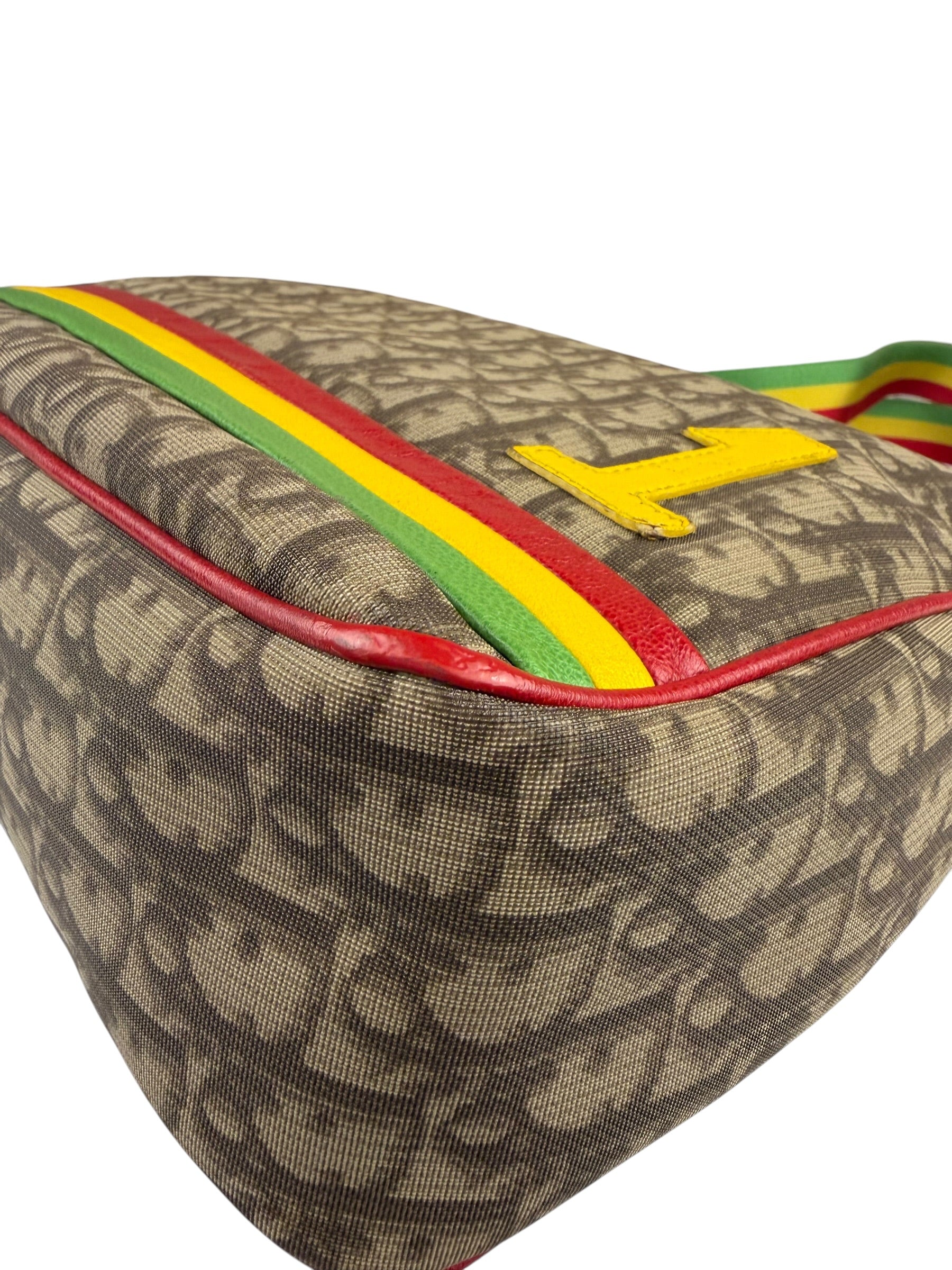 Christian Dior Vintage Monogram Rasta Trotter Messenger Bag