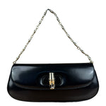 Gucci Black Leather Bamboo Night Small Clutch/Pochette