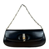 Gucci Black Leather Bamboo Night Small Clutch/Pochette