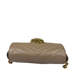 Gucci Pink Beige Leather Marmont Mini Shoulder Bag