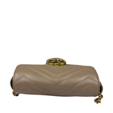 Gucci Pink Beige Leather Marmont Mini Shoulder Bag