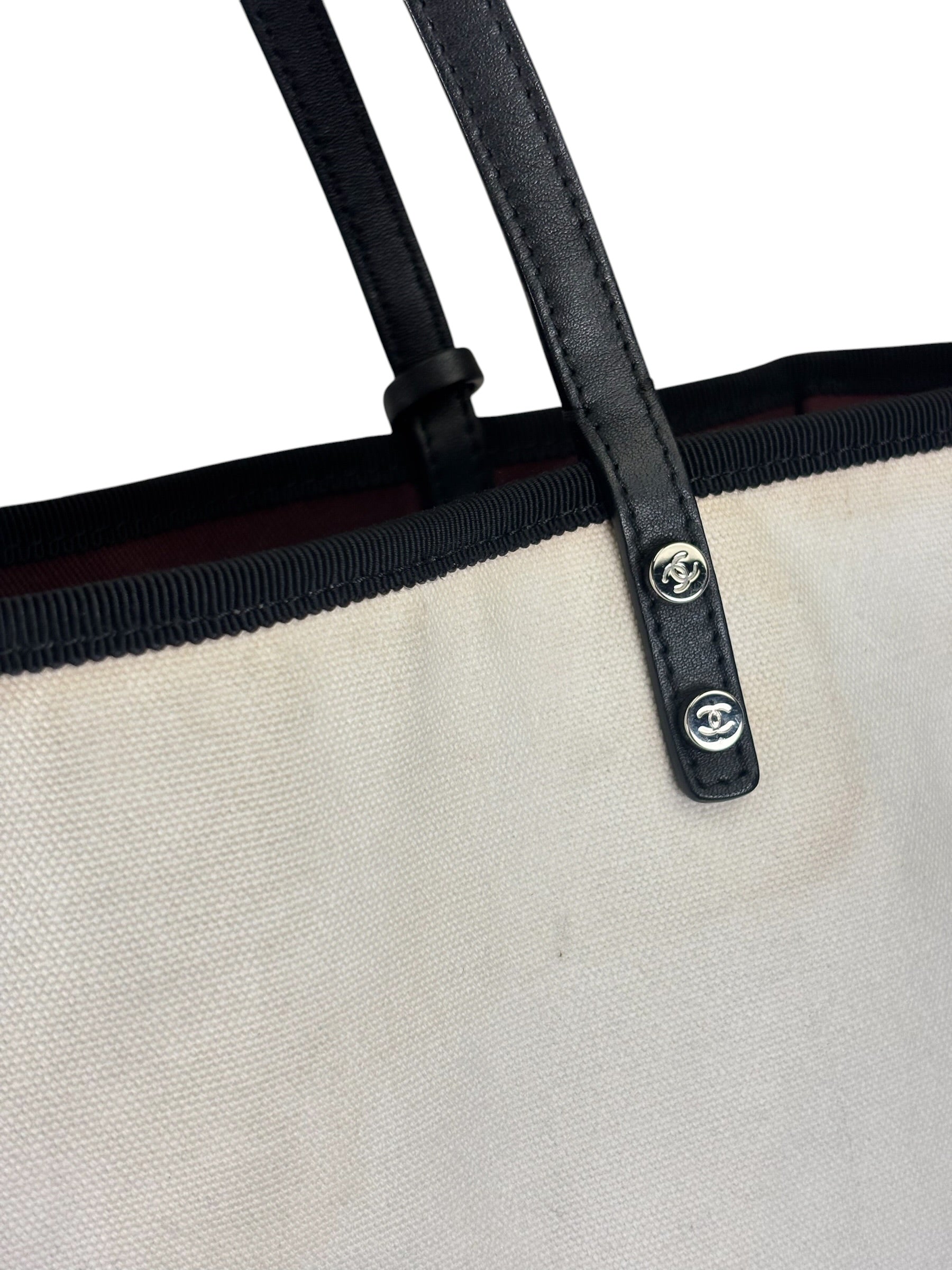 Chanel Black/White Leather Trim Whistle Charm 5x5=CC 2014