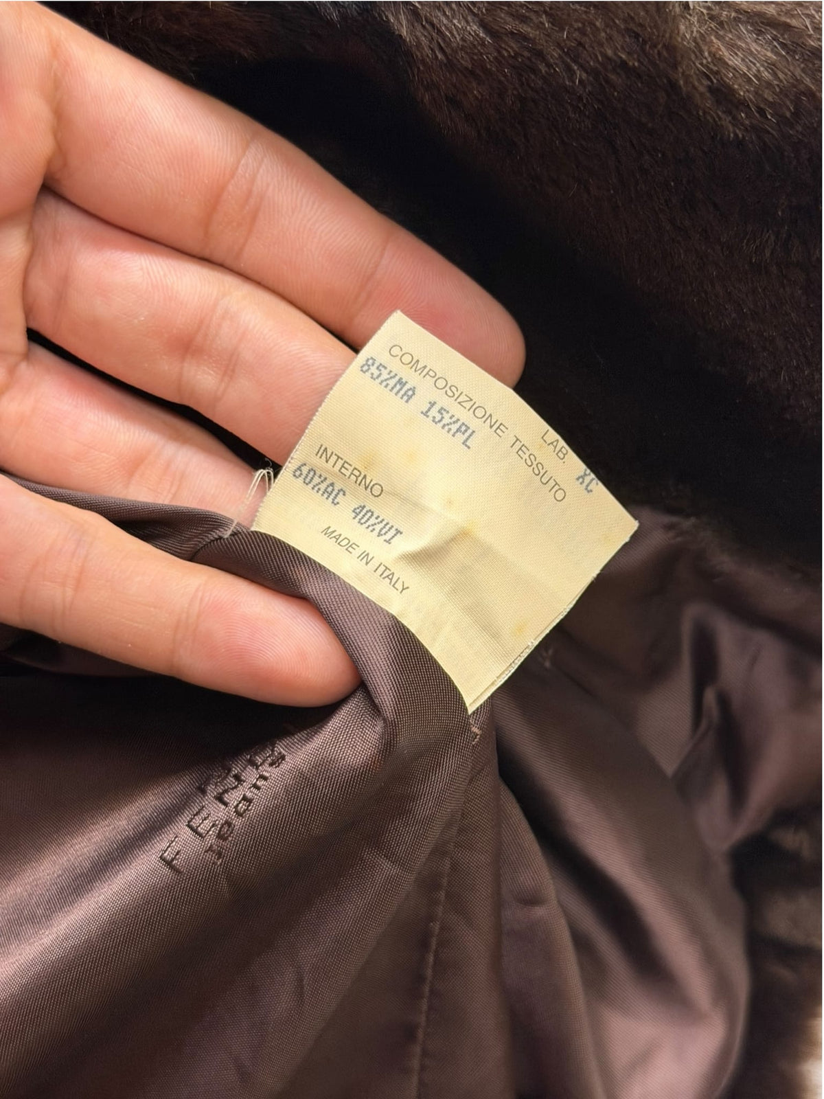 Vintage Fendi Brown Faux-Fur Coat
