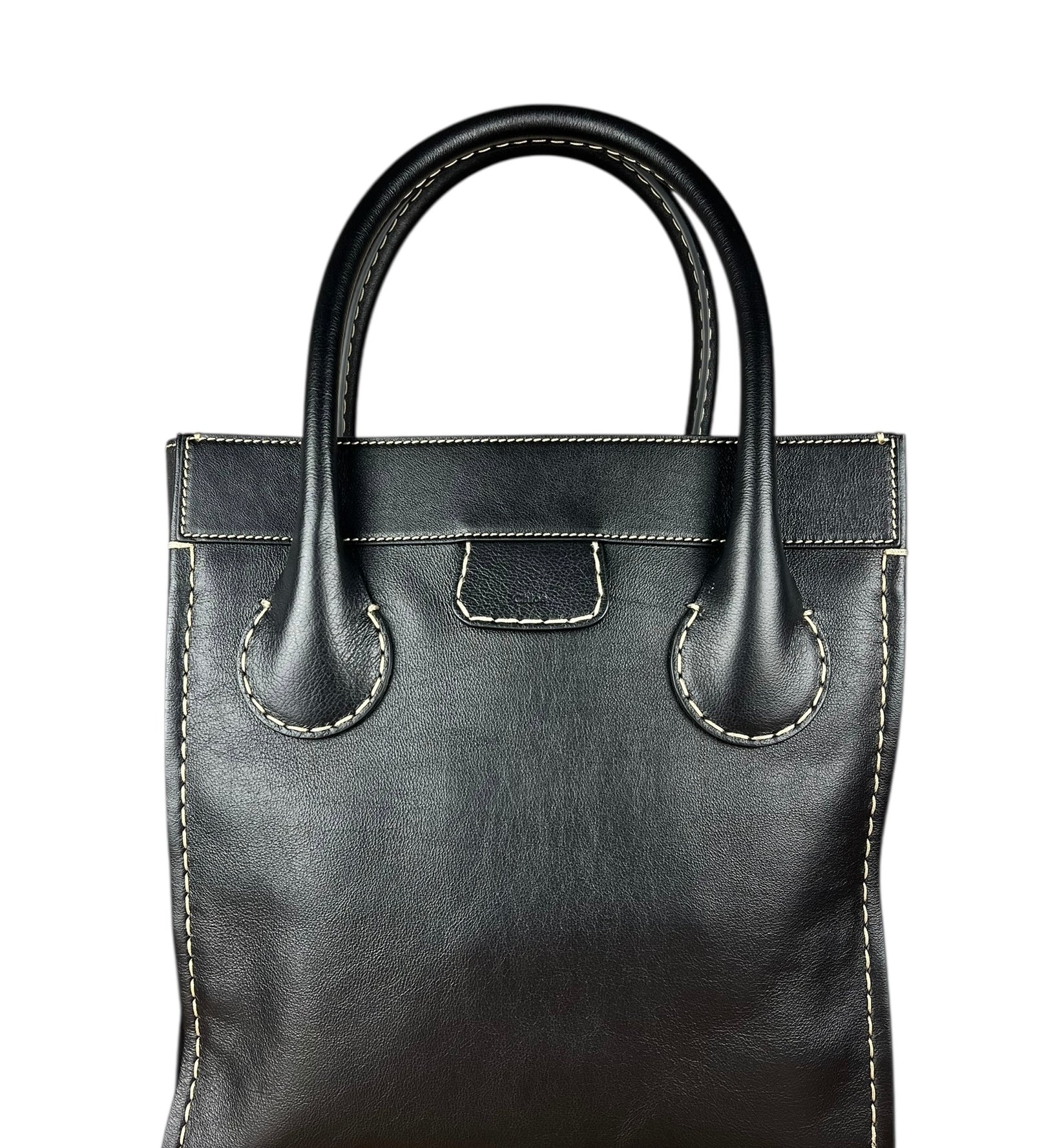 Chloe Edith Black Leather Tote Bag