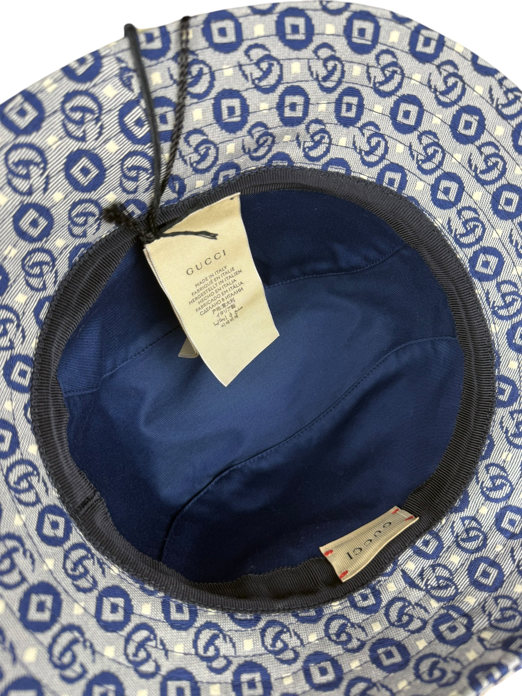 Gucci GG Logo Blue Denim Bucket Hat