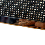 Yves Saint Laurent Black Calfskin Studded Lutetia Flap Clutch