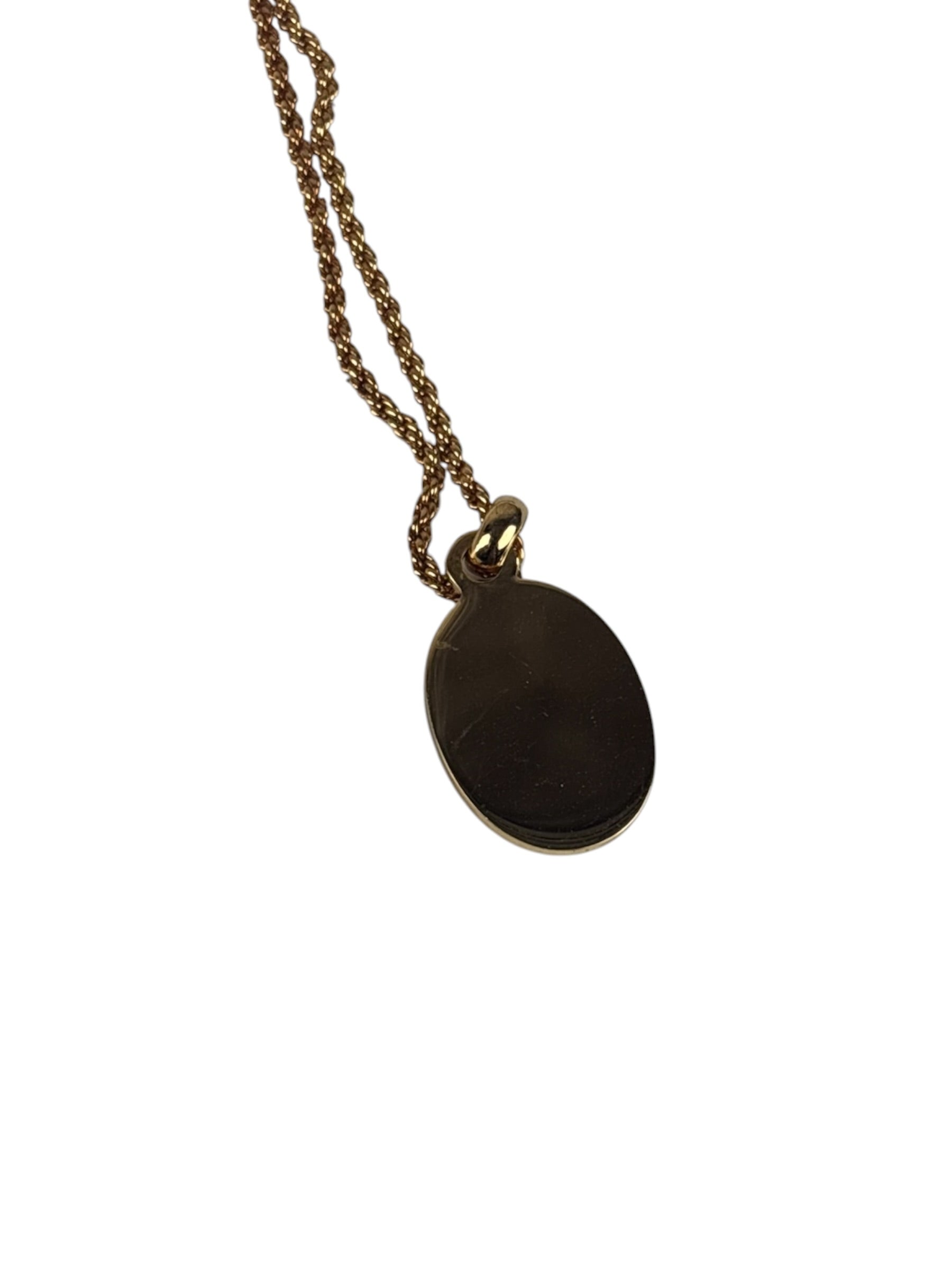 Christian Dior Vintage Gold-Tone Oval Pendant Necklace